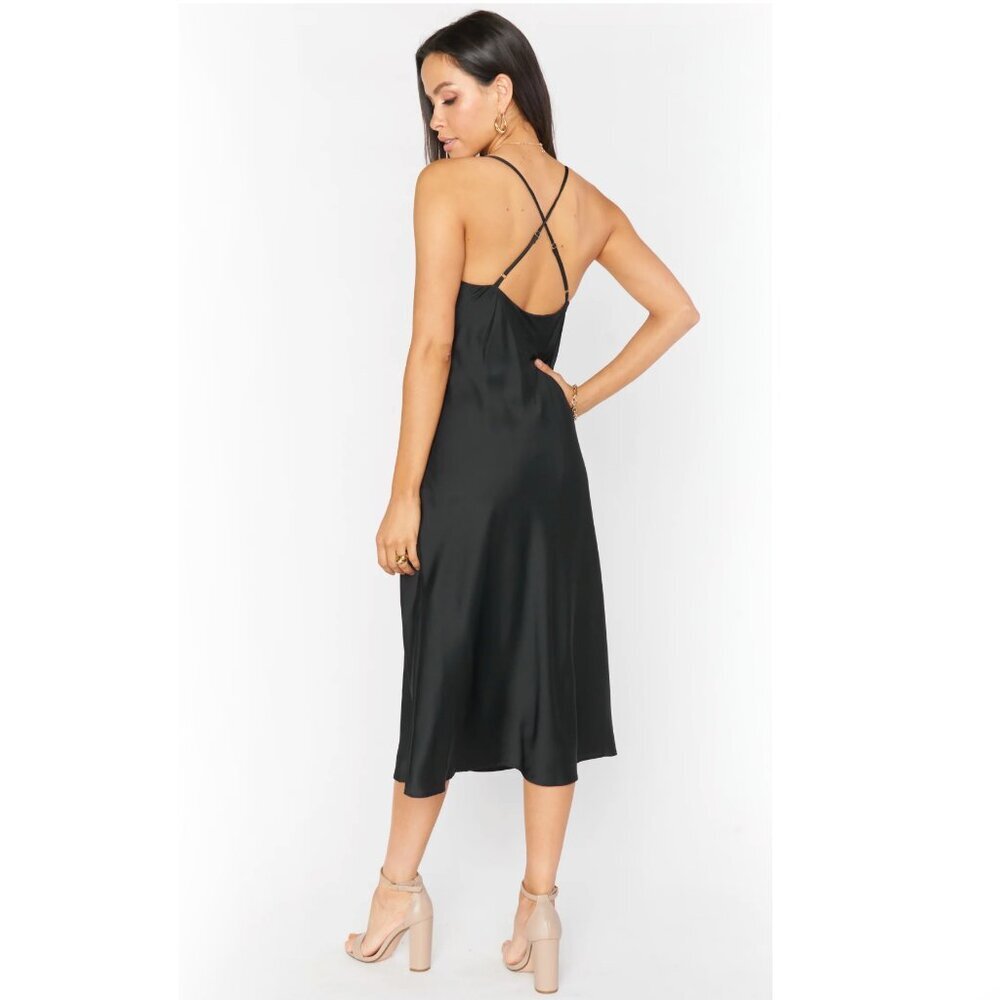 Show Me Your MuMu Verona Cowl Dress Bridal Dress NWT Black L - Picture 2 of 6